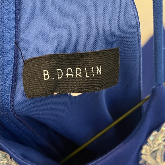 B Darlin Royal Blue Dress with Silver Embroidery - Picture 2 of 5